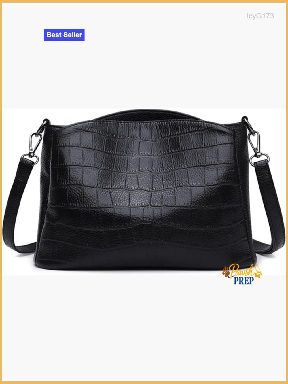 Genuine Leather Croc Pattern Hobo Bag Crossbody Shoulder Purse